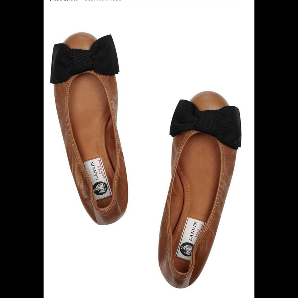 - Lanvin Grosgrain‎ Bow-detailed Ballet Flats